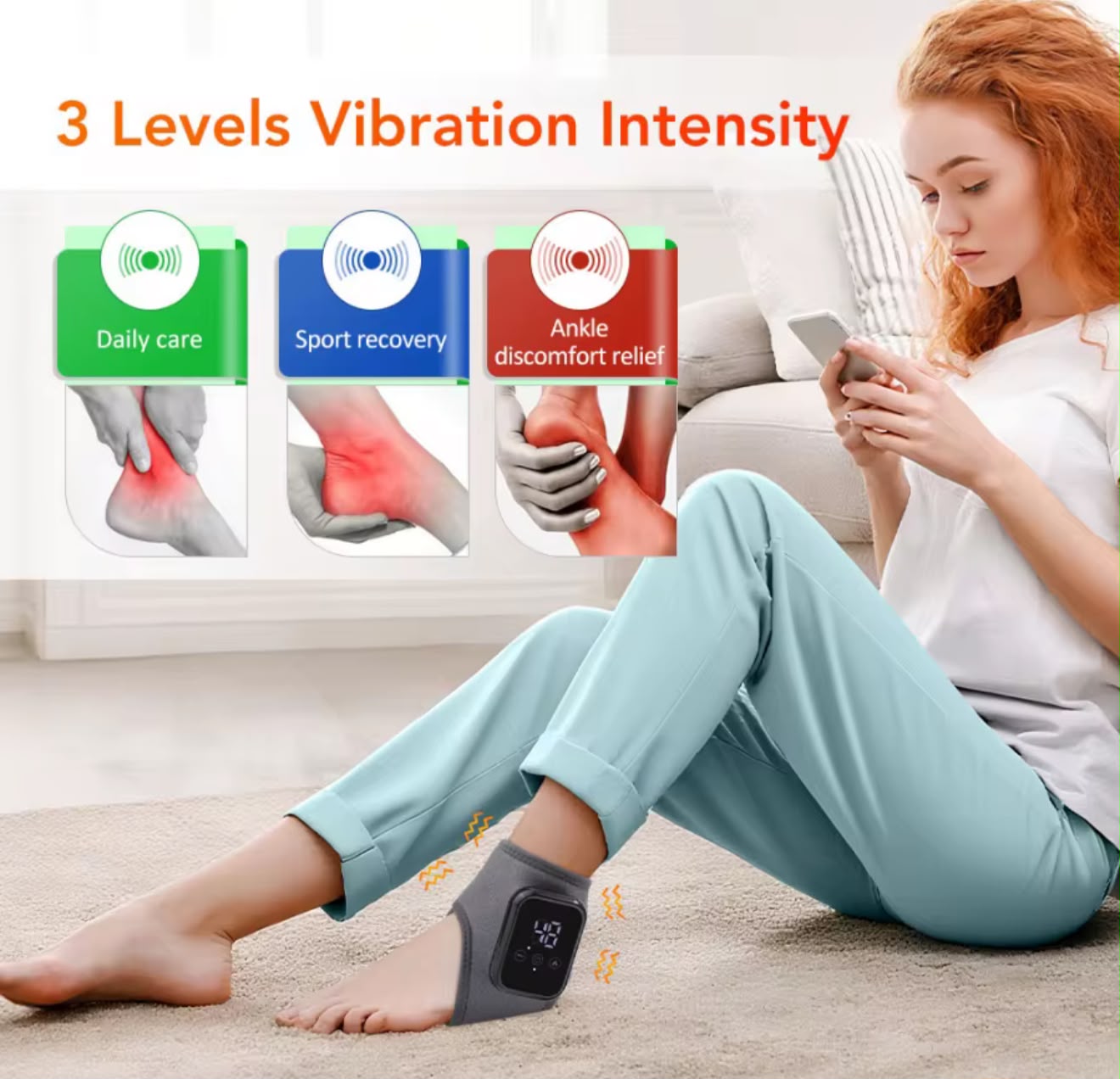 TOBILLERA TÉRMICA CON MASAJE VIBRATORIO